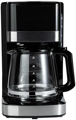 Amazon Basics 12 Cup Drip Coffee Maker with Glass Carafe (1.9 Qt), Auto Shut-off, Auto Pause, Removable Filter Basket, Black & Silver - Image 4