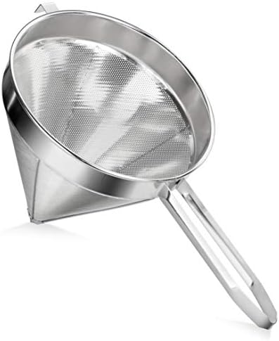 New Star Foodservice 34127 18/8 Stainless Steel China Cap Strainer, 10-Inch, Fine Mesh by NewStarFoodservice