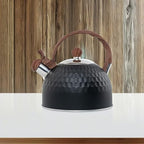 Vilihkc Whistling Stainless Steel Tea Kettle with Wood Grain Anti Heat Handle,2.6 Quart/2.5 Liter Stainless Steel Tea Kettles,Loud Whistling for Tea,Coffee,Gas Electric Applicable - Image 5