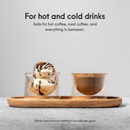 FLUR Latte Glasses (Set of 2) Perfect for Latte Art, Lattes, Cappuccinos & Flat Whites – Double-Walled Borosilicate Glass – Handmade, Lightweight & Durable – 7oz (Amber) - Image 2