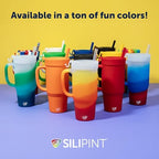 Silipint 32oz Silicone Tumbler with Handle Flip Lid and Straw – BPA-Free Non-Toxic Unbreakable Freezer Microwave Dishwasher Safe Tumbler – Perfect for Tea Cold Water Smoothies Pack of 4 - Image 7