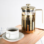 French Press Coffee Maker Espresso Coffee Maker Copper Cold Brew Heat Resistant Thickened Borosilicate Coffee Pot With 3 Stainless Steel Filter Screens(/Silver A,350ml) - Image 3