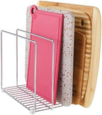 mDesign 3 Slot Tray and Pan Rack — Metal Wire Rack for Pantry and Kitchen Storage — Freestanding Pan Lid Holder Also for Baking Trays and Crockery – Silver - Image 5