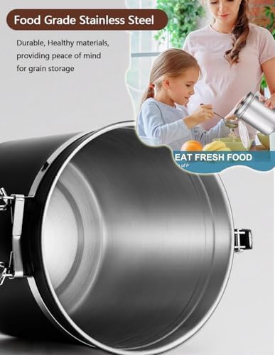 Walktosun Stainless Steel Food Container with Clear Lids Airtight Storage Container Stackable Small Canisters Kitchen Pantry Storage for Cereal, Snacks, Candy, Herbs, Spices, Sugar, Tea (1.2L Black) - Image 4
