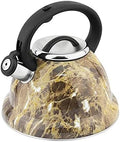 Stovetop Kettles Stainless Steel Tea Kettle Induction Kettle Marble Stone Water Teapot 3.0L Whistling Kettle (Color : Black Size : One Size) (Brown One Size) by Unknown