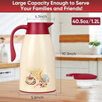 Thermal Coffee Carafe 40.5 Oz, Hot/Cold 12H Leak-Proof Spout for Coffee/Tea - Image 4