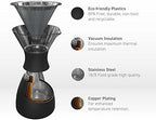 asobu Insulated Pour Over Coffee Maker (32 oz.) Double-Wall Vacuum, Stainless-Steel Filter and Take on the Go Carafe (Silver) - Image 6