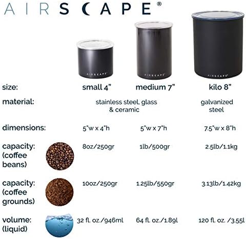 AirScape Steel Coffee Canister Family - Set of 3 - Food Storage Container - Image 6