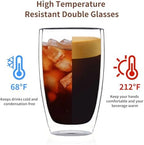 MESNEY 17 oz Double Walled Glass Coffee Mugs, Glass Coffee Mugs Set of 4, Insulated Clear Cappuccino Latte Mugs for Home, Cafe & Restaurant, Durable Stackable Drinking Glasses - Image 3