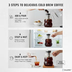 Wave Cold Brew Coffee Maker, 68 oz Glass Pitcher with Filter & Lid - Image 5
