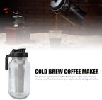 Cold Brew Coffee Maker Jar, 34oz Thick Glass Iced Coffee Pot with Stainless Steel Filter, Spout Lid and Handle for Pouring and Storage, Brews Coffee Overnight, Dishwasher Safe, - Image 2