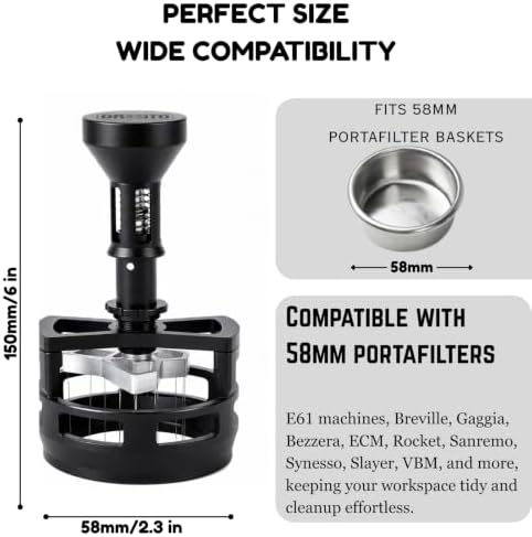 58mm WDT Espresso Distribution Tool with Magnetic Base, Adjustable Needle Depth, 14 Ultra-Fine Stainless Steel Needles For 58mm Portafilters, Coffee Distributor & Stirrer for Even Extraction - Image 2