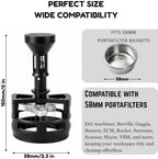 58mm WDT Espresso Distribution Tool with Magnetic Base, Adjustable Needle Depth, 14 Ultra-Fine Stainless Steel Needles For 58mm Portafilters, Coffee Distributor & Stirrer for Even Extraction - Image 2