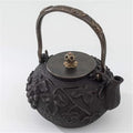 Cast Iron Tetsubin Teapot 1.2L With Copper Lid, Grape Pattern Vintage Iron Kettle For Brewing & Boiling Water by Unknown