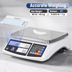 Industrial Counting Scale 40kg/88lb x 1g Precision Bench Scale Digital Inventory Counting Weight Scale for Small Parts and Coins, Electronic Gram Scale with Batteries/AC Power, lb/g/kg/oz - Image 2