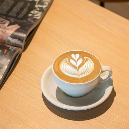 Loveramics Coffee Cup Ceramic, 8 oz Latte Art Cup with Saucer for Cappuccino, Tea, Espresso, Thick - walled stoneware Cappuccino mug Set for Cafe and Barista - Potters Colours (Ivory, 8OZ) - Image 3