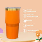 20 oz Tumbler Bulk Stainless Steel Tumblers with Lids and Straws Orange - Image 3