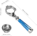 54mm Bottomless Portafilter Fits Breville Sage Barista Express Machines - MUVNA 3 Ear Naked Portafilter with 16g Double-layer Filter Basket, Blue - Image 5