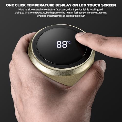 60 oz Smart Water Bottles with Digital Temperature Display Coffee Tea Infuser Bottle LED Thermal Cup Double Walled Vacuum Insulated Stainless Steel Flask Leak Proof Travel Mug Keep Warm (gold) - Image 4