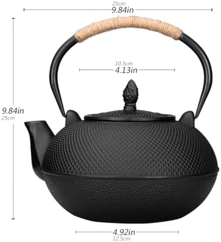 Without Coating Cast Iron Teapot Tetsubin with Stainless Steel Filter Tea Kettle Iron Tea Gift for Adult Father Mother Family,3L - Image 3