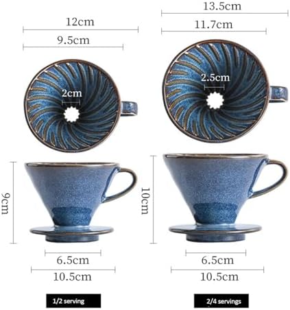 Ceramic Coffee Filter Cup Reusable Filters Maker V Style Funnel Dripper Accessories(Large) - Image 7
