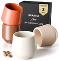 MIAMIO - Espresso Cups Set of 4 / Mug, Ceramic (3oz) - Luxe (Beige Pastel) by MIAMIO