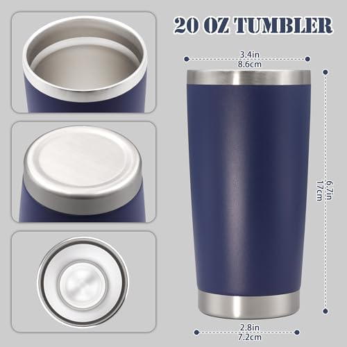 20 oz Tumbler Insulated Tumblers Stainless Steel Coffee Mug,Navy 6PCS - Image 5