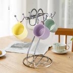 Coffee Mug Holder Metal,Mug TeaCups Holders Countertop,Coffee Mug Tea Cup Stand Storage Rack Tabletop Counter 6 Hooks(Silver) - Image 5