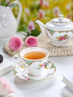 Aynsley Porcelain Tea Set Vintage British Relief Gold Rim Teapot Cup and Saucer Sets 5-Piece Tea Sets for Adults with Teapot, Milk Jug, Cup and Saucer - Image 6
