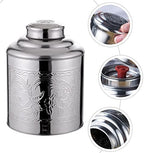Tea Jars Storage Tea Jars Storage, Stainless Steel Tea Canister Silver Kitchen Food Storage Jars 100g Tea Tin Coffee Dispenser with Sealed Lids Airtight Loose Leaf Tea Container (Silver 11X8.8X5.5CM) - Image 6