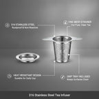 Office Desk & Home Mug Brewing: 316 Stainless Steel Tea Infuser with Fine Mesh Strainer for Loose Leaf (Silver, 1 Pack) - Image 4