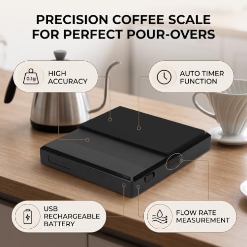 Pssopp Coffee Scale, 0.1g Timer Flow Rate USB C Rechargeable - Image 6