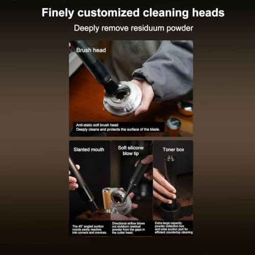 Diydeg Handheld Cordless Coffee Grinder Vacuum Cleaner, 40W, Black - Image 3