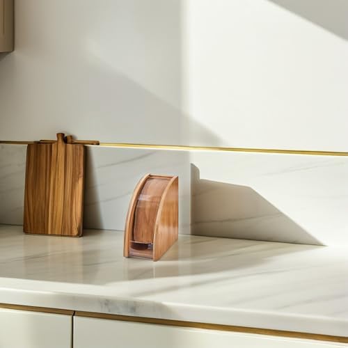 DECHOUS Coffee Filter Holder, Coffee Paper Storage Container for #1#2 V 60 Coffee Filters Bamboo Coffee Filter Paper Dispenser Rack with Dustproof Cover Filter Organizer - Image 6