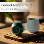 MIAMIO - Espresso Cups Set of 4 / Mug, Ceramic (3oz) - Luxe (Evergreen) - Image 5