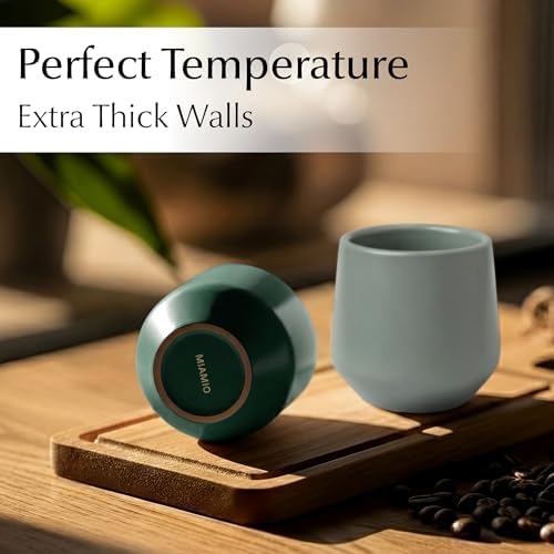 MIAMIO - Espresso Cups Set of 4 / Mug, Ceramic (3oz) - Luxe (Evergreen) - Image 5