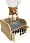Bamboo Caddy Organizer stand for Chemex Glass Pour Over Coffee Maker by HAPYCAPY