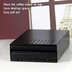 Drawer Type Coffee Knock Box, Stainless Steel Detachable Coffee Ground Knock Container, Large Capacity Espresso Knock Box with Non Slip Base, Coffee Residue Powder Box for Home Office(Black) - Image 6