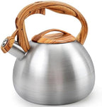 GGC Tea Kettle for Stove Top, 3.1QT/3L Whistling Tea Kettles for Boiling Water Coffee or Milk, Stainless Steel kettle Pot with Wood Parttern Handle for Home and Kitchen by GGCProducts