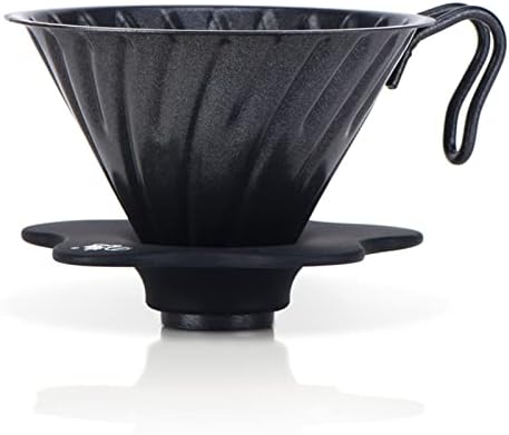 Coffee Filters Colours Stainless Steel Coffee Dripper with Edible Grade Silica Gel Cup with Holder for Barista(Black) by Unknown