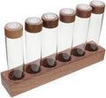 Coffee Bean Storage Tubes with Airtight Lids and Walnut Wooden Stand by TOYANDONA