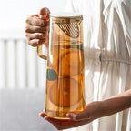 Water Pitcher 1.35L/1.8L Glass Water Pitcher with Lid and Handle Water Jug for Fridge Iced Tea and Coffee Carafe Beverage Serveware Water Jug(Brown,Large) - Image 6