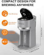 Single Serve Coffee Maker for K-Cup and Ground Coffee,Fast Brew,6-12 oz Brew Sizes One Cup Coffee Machine Fits 5.5" Mugs,One-Button Coffee Maker with Descaling Reminder,Grey,9.45 Inches - Image 6