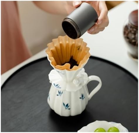Hand-painted Butterfly Orchid Coffee Cone Shape Drip Hand Brewing Filter Funnel Cup Dripper Pour Over Barista Mugs(8.8x6.8cm) - Image 4
