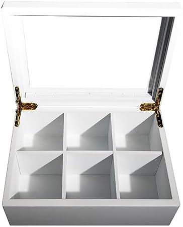 Break Tradition Wooden Tea Organizer For Tea Bags, White - Image 2
