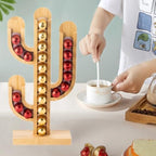 Cactus-shaped Bamboo Coffee Capsule Holder Rack for Office Bar Decor - Image 6