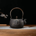 Cast Iron Teapot Dragon Relief Kettle, Traditional Japanese Tetsubin with Gilded Cloud and Dragon Relief, Featuring A Coiled Dragon Handle - Image 2