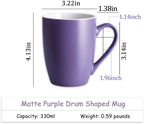 Coffee Mugs Set of 6, 12oz Purple Ceramic Coffee Mugs Cups with Handle - Image 3