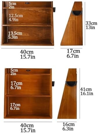 Solid Wood Storage Rack, Wall-Mounted or Countertop Organizer for Coffee Station, Hanging Cabinet for Kitchen and Pantry, Floating Shelf for Mugs, Portafilter and Coffee Accessories(17*33CM(6.7*13IN)) - Image 2