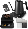 Greater Goods Electric Gooseneck Kettle, Coffee Scale, and Espresso Scale (Black) by GreaterGoods